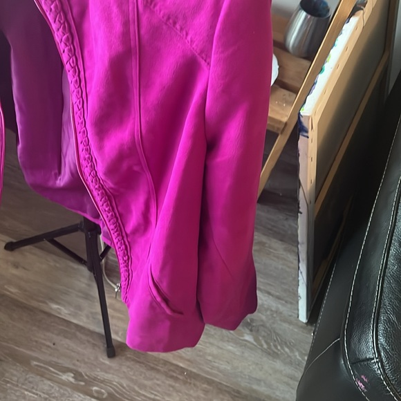 Size 14 Beautiful Fuschia Allison Dailey Faux Suede Jacket - Picture 4 of 5